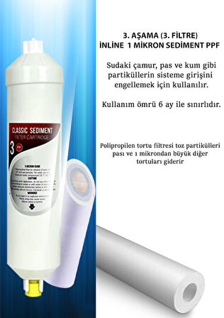 Kapalı Kasa Su Arıtma Cihazı Yeni Seri Ph Filtreli 6 Aşama İnline Domestic Membranlı Bakım Seti