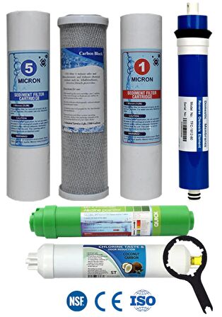 Açık Kasa Su Arıtma Cihazı 80 GPD Domestic Membranlı 6 Aşama Filtre Seti Ph+ Alkalin