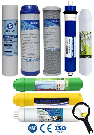 Açık Kasa Su Arıtma Cihazı 80 GPD Domestic Membranlı 8 Aşama Karbonlu Filtre Seti