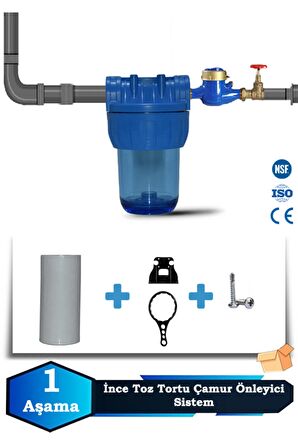 Atlantis Daire Bina Girişi 5 İnch 1 Aşama Su Arıtma Yumuşatma Cihazı(TOZ TORTU,ÇAMUR ÖNLEYİCİ SET)