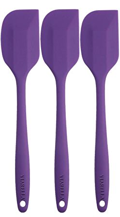 Silikon Kaşık Spatula Seti 6lı Yanmaz Yapışmaz Çizmez Mor 27cm