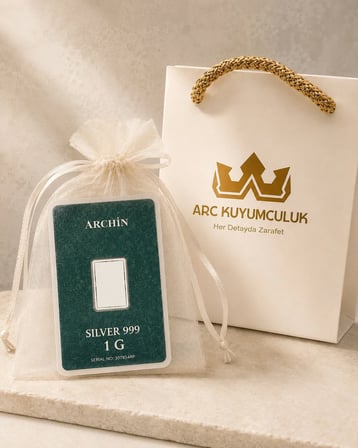 999 Ayar Gümüş İle Tasarlanmış Sevgi Gülü Temalı Hediyeye Özel 1 Gram Gümüş Külçe-716