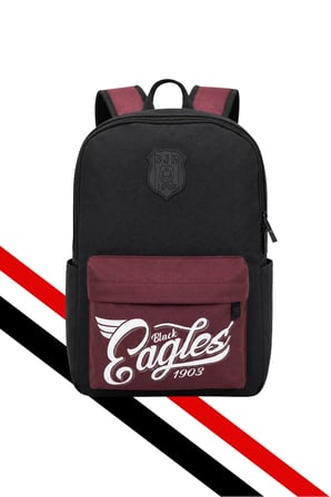 BJK BORDO CEPLİ EAGLES BASKILI SIRT ÇANTASI