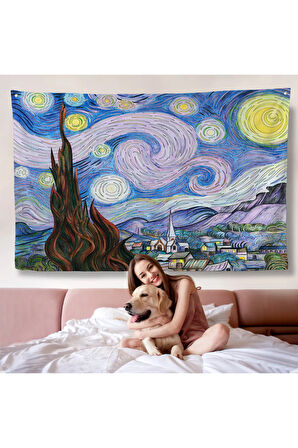Vincent van Gogh - Yıldızlı Geceler Premium Görüntü Duvar Örtüsü-7163