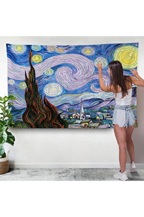 Vincent van Gogh - Yıldızlı Geceler Premium Görüntü Duvar Örtüsü-7163