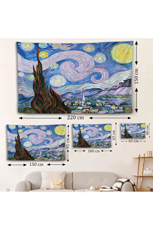 Vincent van Gogh - Yıldızlı Geceler Premium Görüntü Duvar Örtüsü-7163