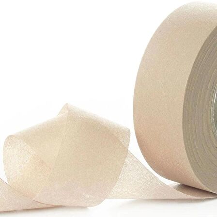 Jütburada Krem Kurdale Şerit (Nonwoven Tela Kumaş 2.5 cm) 220 Metre