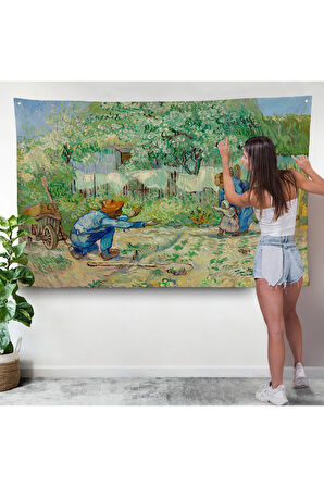 Vincent van Gogh - Millet'den Sonra İlk Adımlar Duvar Örtüsü - First Steps-7164