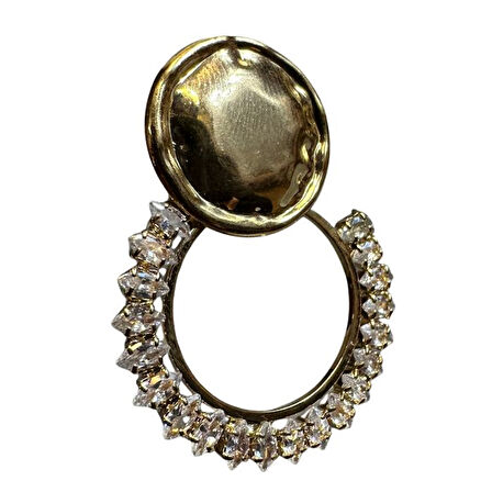 Uretti - İREM 3914 7560 Pimli ve Taş Detaylı Tasarım Model Küpe