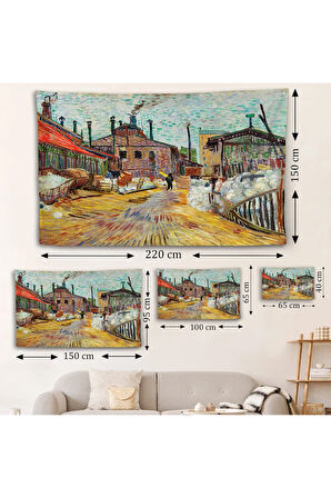 Vincent van Gogh - Asnieres deki Fabrika Duvar Örtüsü - The Factory at Asnieres-7166