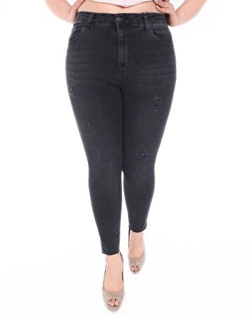 CEDY DENIM Kadın Yüksek Bel Skinny Fit Jeans Büyük Beden Kot PantolonC597
