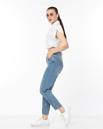 CEDY DENIM Kadın Yüksek Bel Soho Boyfriend Jean C599