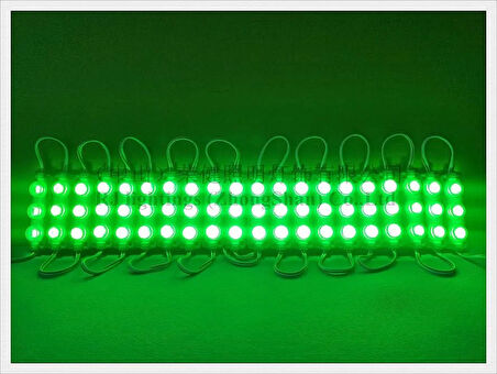 Modül 3 Led 3W Kablolu Parmak Led  5 adet Yeşil Renk