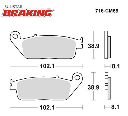 SİNTERLİ FREN BALATASI / YAMAHA / WR R / X / 125cc / ÖN  / 2009-2010-2011-2012-2013-2014-2015