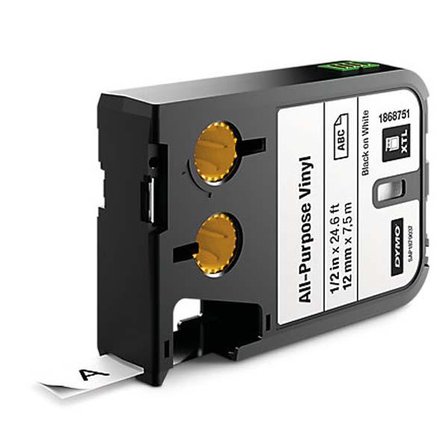 Dymo xTL Çok Amaçlı Vinil 12 mm x 7 m Beyaz/Siyah 1868751