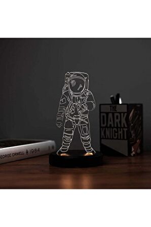 Astronot Masa Lambası Akrilik 3D Hediye Led Gece Lambası