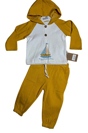 Bebekler İçin Örme Müslin Gemili Takım Seti (Yumuşak ve Nefes Alabilir)