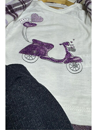 Kız ekose 3 lü Gömlek takım