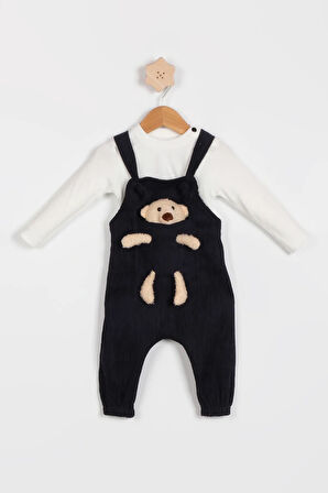 Erkek Bebek Fitilli Kadife Bahçevan Tulum (Oyuncaklı) Rahat Yazlık