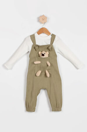 Erkek Bebek Fitilli Kadife Bahçevan Tulum (Oyuncaklı) Rahat Yazlık