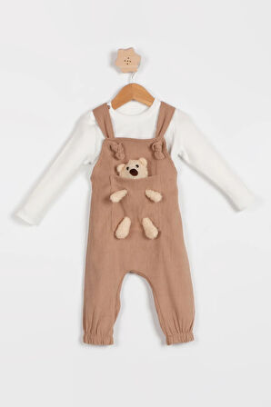 Erkek Bebek Fitilli Kadife Bahçevan Tulum (Oyuncaklı) Rahat Yazlık