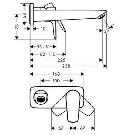 Hansgrohe Talis E Ankastre Lavabo Bataryası Parlak Altın - 71734990