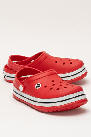 Unisex Confort Medikal Hemşire Sabo Terlik KIRMIZI - BEYAZ