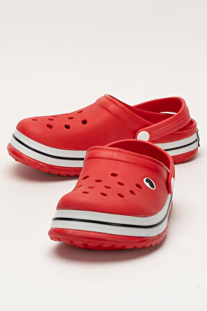 Unisex Confort Medikal Hemşire Sabo Terlik KIRMIZI - BEYAZ