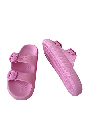 Unisex Çift Tokalı Medikal Hafif Eva Terlik PEMBE