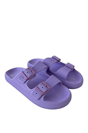 Unisex Çift Tokalı Medikal Hafif Eva Terlik Lila