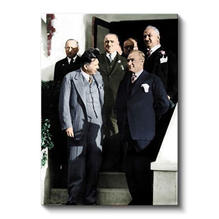 Devlet Adamları - Merdiven Başında Toplantı Kanvas Tablo