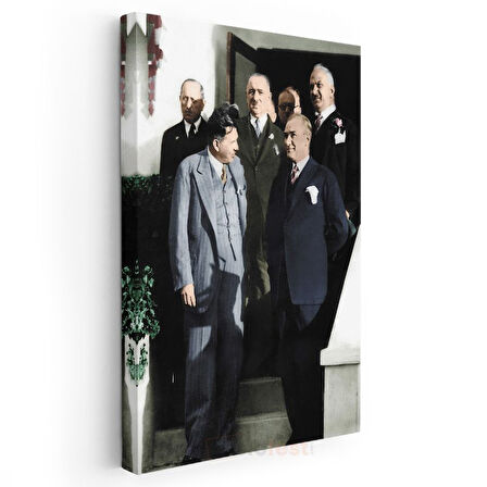 Devlet Adamları - Merdiven Başında Toplantı Kanvas Tablo