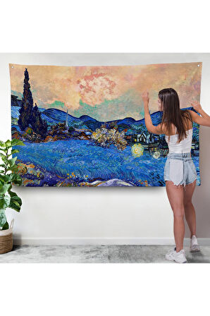 Vincent Van Gogh - Yeniden Düzenlenen Manzara Duvar Örtüsü-7175