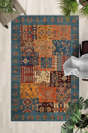 Kaymaz Taban Yıkanabilir Halı – Mutfak, Salon, Yatak Odası için Modern Dijital Baskı Halı (SLNHALI35