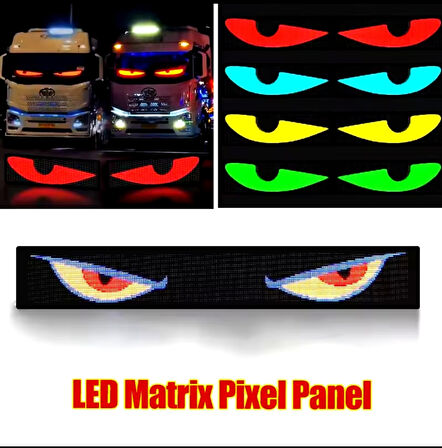 Pixel Led Panel Digital Ekran Animasyon Yazı Ekleme Telefondan Kontrol Göz Amimasyon 37cm Uzunlukta (16×64)