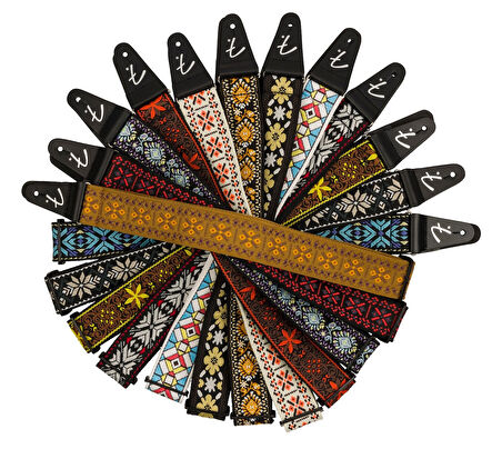 Fender Pasadena Woven Straps Yellow Clover Gitar Askısı