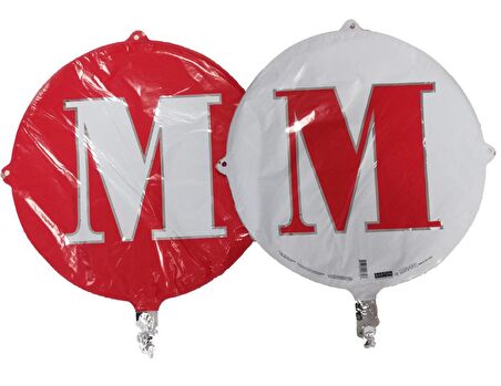 FOLYO BALON HARF M KIRMIZI-BEYAZ 18''