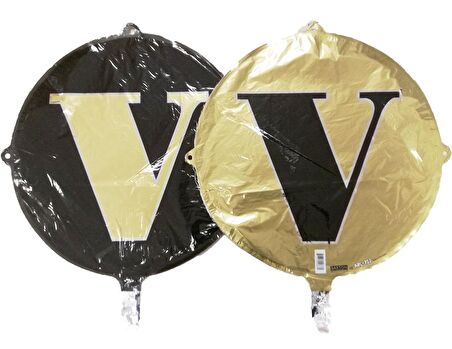 FOLYO BALON HARF V GOLD-SİYAH 18''