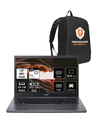 Acer Extensa 15 EX215-55 i7-1255U 20GB RAM 512GB SSD 15.6'' FHD FDOS Dizüstü Bilgisayar & PER4 ÇANTA