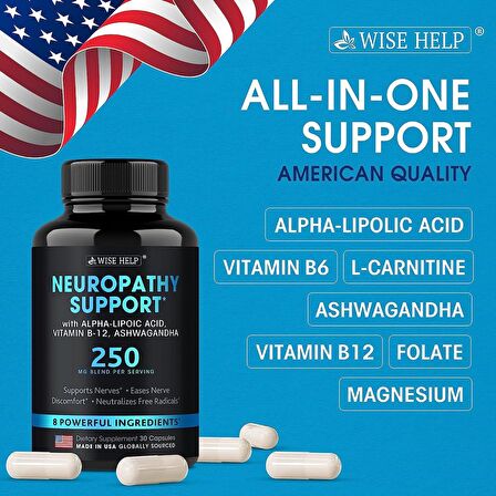 WISE HELP Neuropathy Support Natural Anti Stress 30 Kapsül