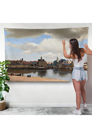 Johannes Vermeer - Delft Manzarası Duvar Örtüsü - View of Delft-7178