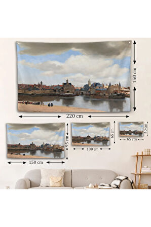 Johannes Vermeer - Delft Manzarası Duvar Örtüsü - View of Delft-7178