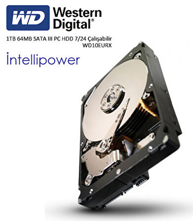 Western Digital WD10EURX Sata 3.0 5400 RPM 3.5 inç 1 TB Harddisk