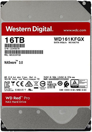 Western Digital Red Pro WD161KFGX SATA 3.0 7200 RPM 3.5" 16 TB Harddisk Teşhir