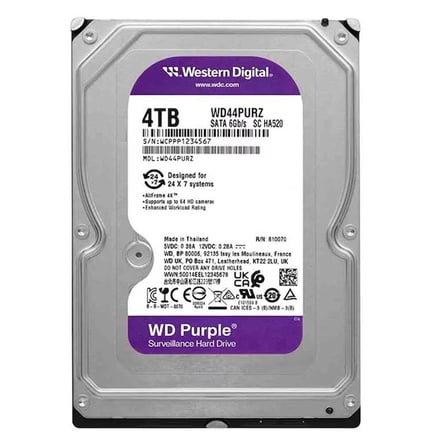 Wd 4Tb 3.5 Purple WD44PURZ Sata3 5400RPM 128MB 7-24 Guvenlık Harddisk (Resmi Distribitör Ürünü)