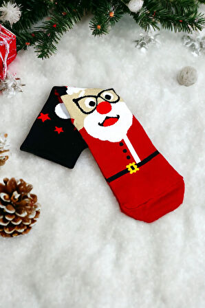 Kadın & Erkek Unisex Yeni Yıl Yılbaşı Soket Çorap
