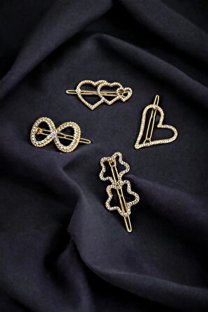 Yeni Trend 4 Adet Zirkon Taşlı Toka