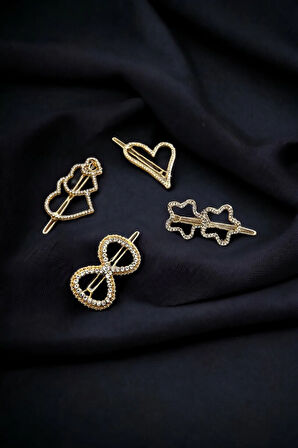 Yeni Trend 4 Adet Zirkon Taşlı Toka