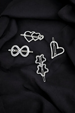 Yeni Trend 4 Adet Zirkon Taşlı Toka