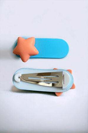 Çocuk 2 Adet Yıldız Figürlü Çıtçıt Toka